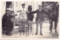 Carte photo DONZY (58) Café restaurant du chemin de fer Lafond Peschery belle animation attelage Phot Gaston Narcy